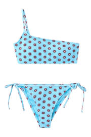 thumbnail: MANGO TEEN one shoulder bikini lichtblauw/donkerrood