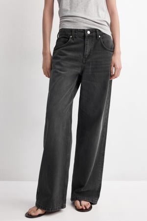 Rechte mid-rise jeans straight leg jeans grijs