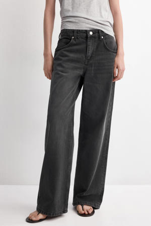 Rechte mid-rise jeans straight leg jeans grijs