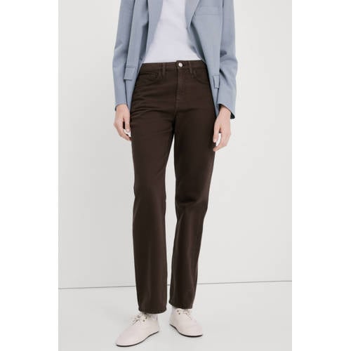 Mango straight leg jeans donkerbruin afbeelding