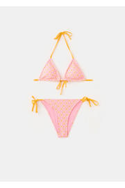 thumbnail: MANGO TEEN halterbikini met print roze/geel