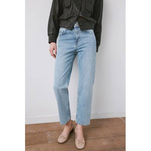 Mango straight leg jeans medium blue denim afbeelding