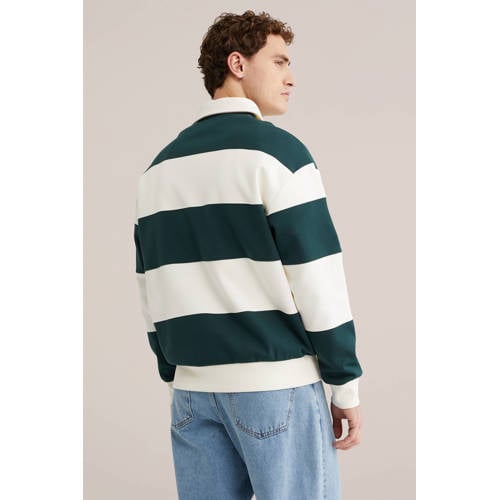 WE Fashion gestreepte sweater donkergroen afbeelding