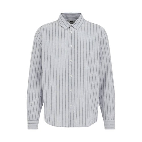 WE Fashion regular gestreepte casual overhemd lichtblauw afbeelding