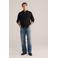 WE Fashion regular casual overhemd met linnen zwart