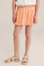 thumbnail: WE Fashion korte ballonrok met stippen - oranje