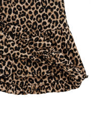 thumbnail: WE Fashion korte ballonrok met plooien en panterprint - bruin