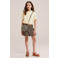 WE Fashion korte ballonrok met plooien en panterprint - bruin