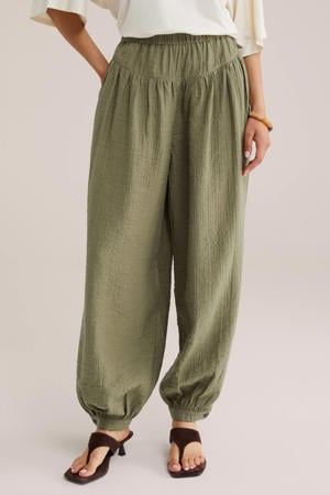 barrel high waist broek groen