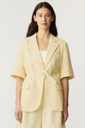getailleerde blazer - lichtgeel
