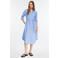 comma gestreepte blousejurk met krijtstreep blauw