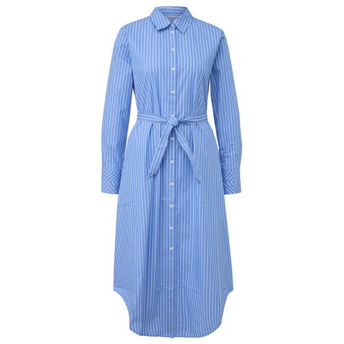 comma gestreepte blousejurk met krijtstreep blauw afbeelding