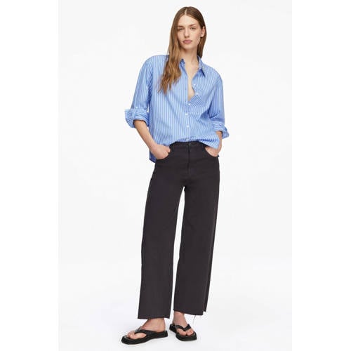 comma gestreepte blouse met krijtstreep blauw afbeelding