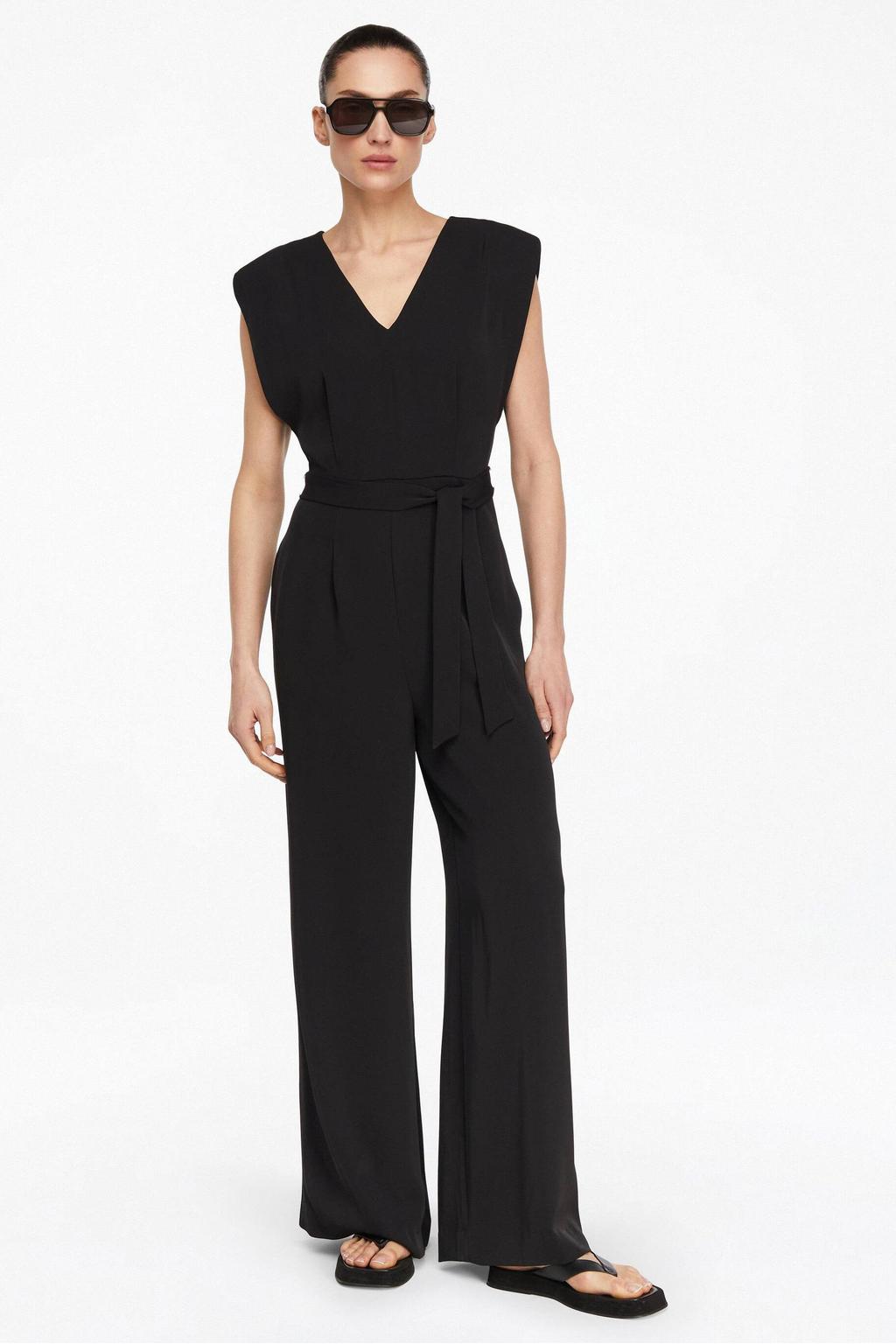 comma jumpsuit zwart