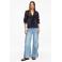 comma blouse donkerblauw