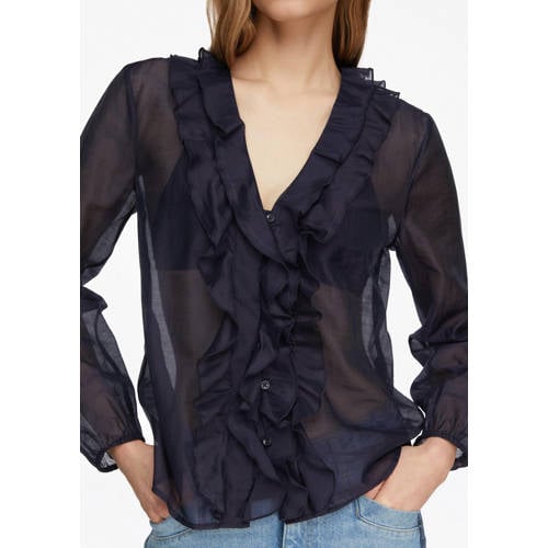 comma blouse donkerblauw afbeelding