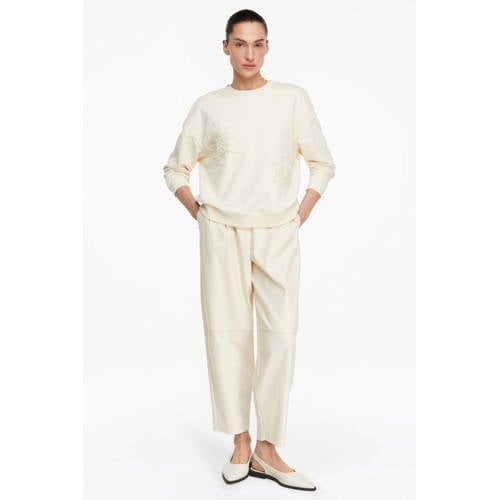 comma gebloemde sweater ecru afbeelding