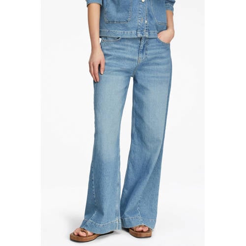 comma high waist wide leg jeans medium blue denim afbeelding