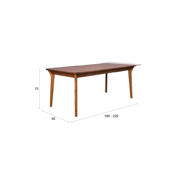 thumbnail: Zuiver Ellen Uitschuifbare Eettafel 180/220x90 cm Walnoot - Bruin