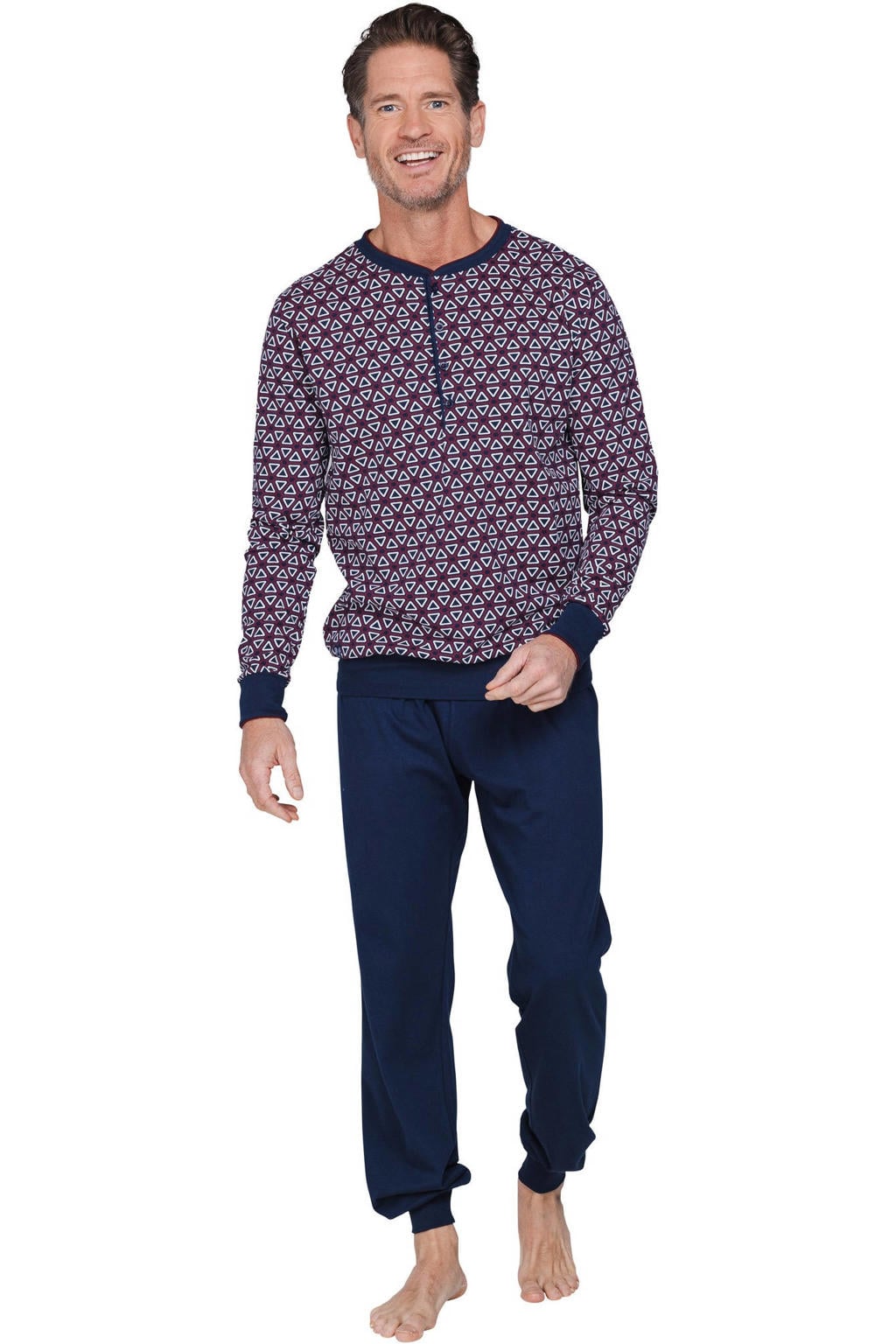 Pastunette for men pyjama set - donkerblauw/rood/wit