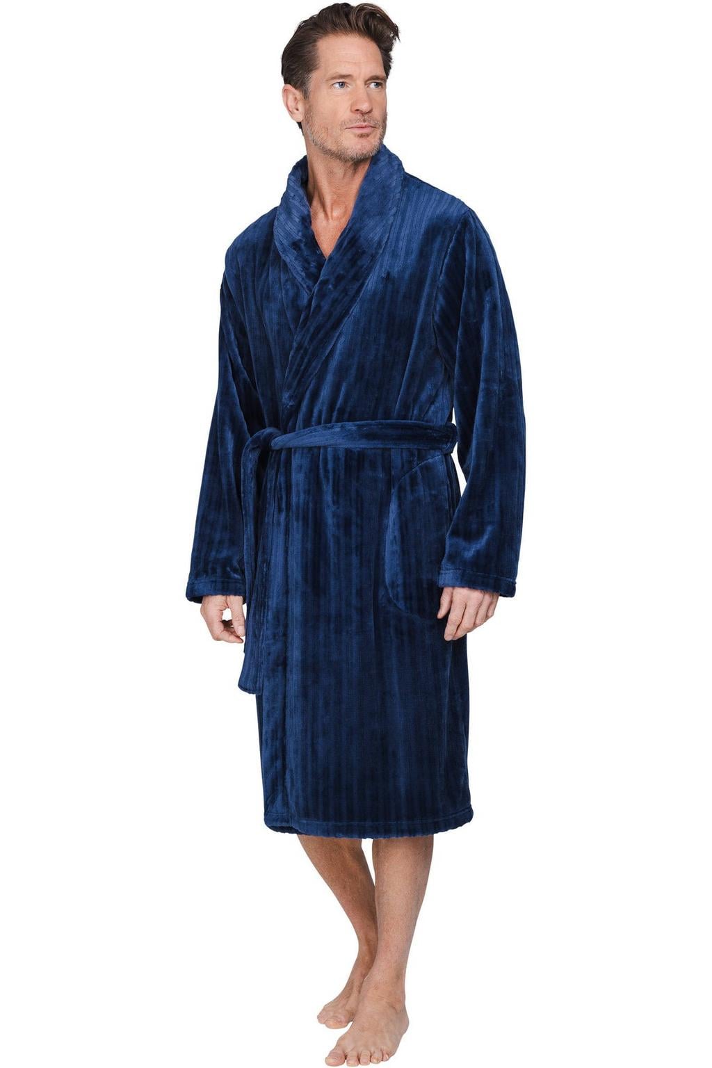 Pastunette for men fleece badjas - donkerblauw