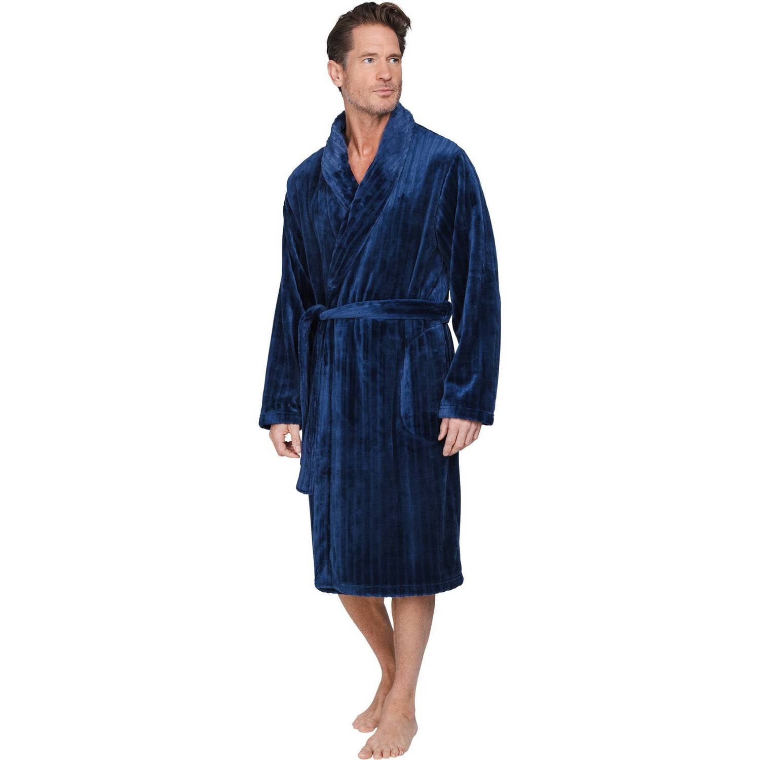 Pastunette for men fleece badjas donkerblauw