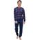 Pastunette for men fluwelen pyjama set - donkerblauw/rood/wit