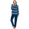 Rebelle fleece huispak - donkerblauw/wit