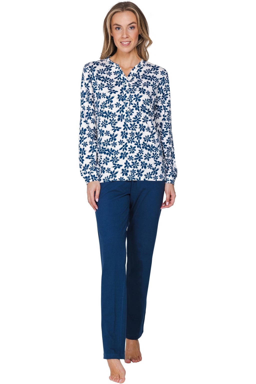 Pastunette pyjama set - donkerblauw/wit