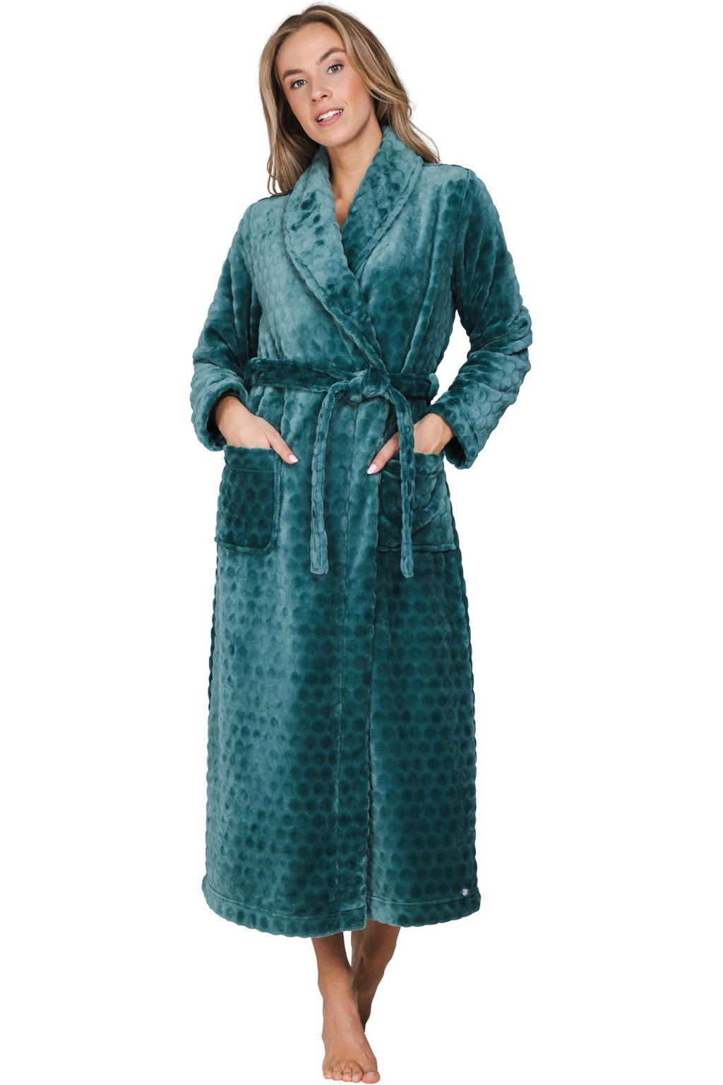 Pastunette fleece badjas - donkergroen