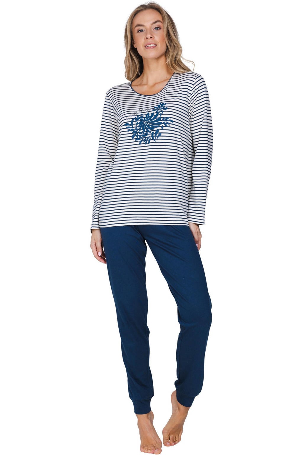 Pastunette pyjama set - donkerblauw/wit