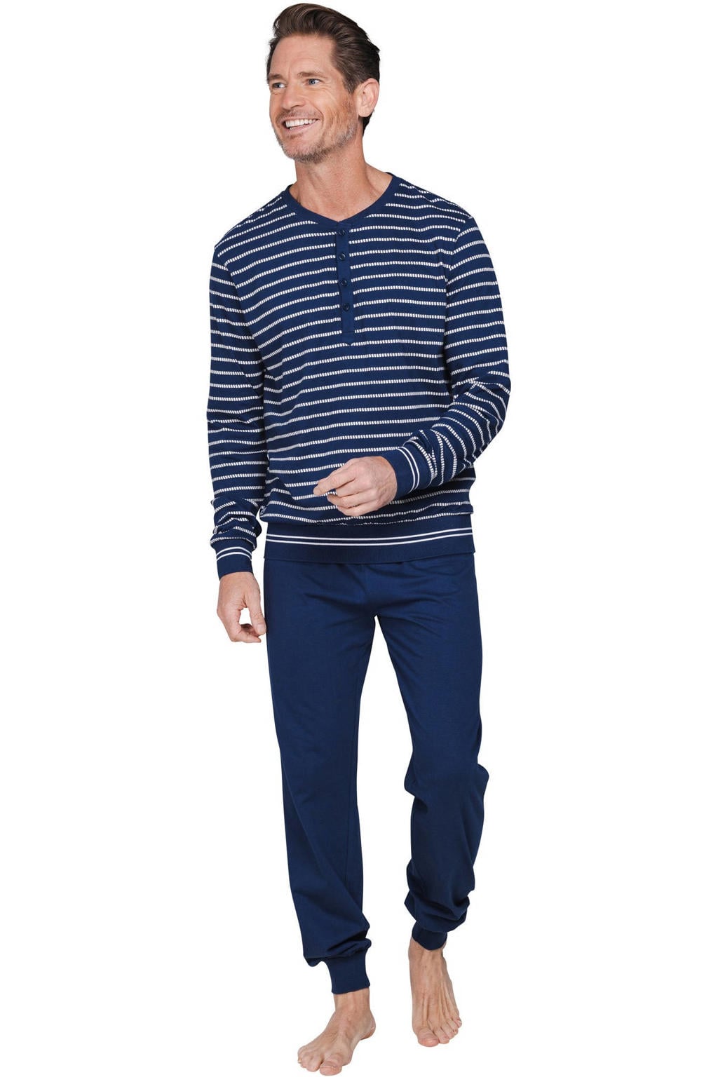 Pastunette for men pyjama set - donkerblauw/wit