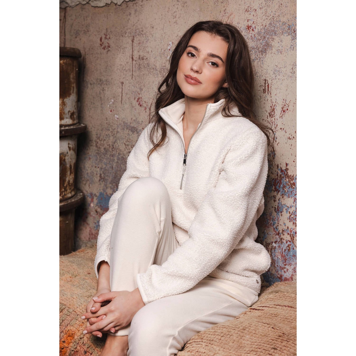 Rebelle teddy huispak wit