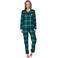 Rebelle flanel pyjama set - donkergroen/lichtgroen/wit