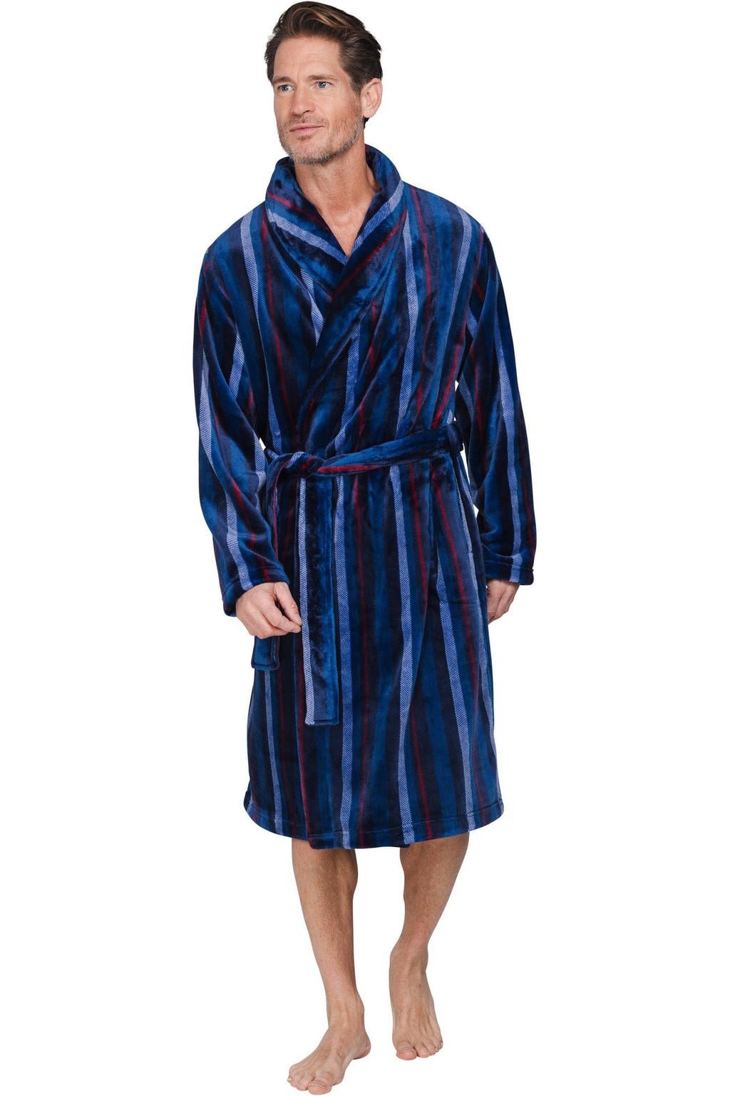 Pastunette for men fleece badjas - blauw/rood