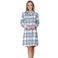 Pastunette flanel nachthemd - lichtblauw/wit
