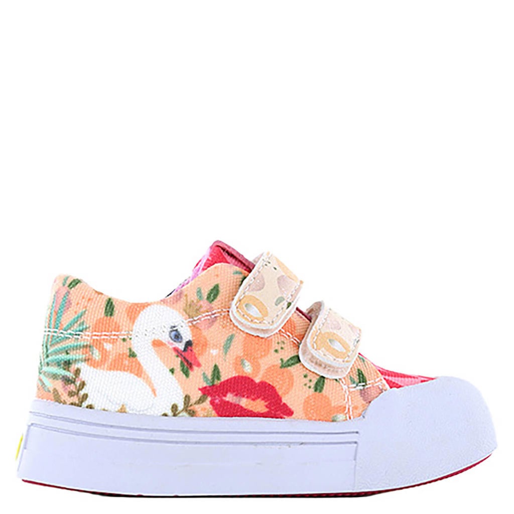 Oranje meisjes Go Banana's sneakers van textiel met klittenband