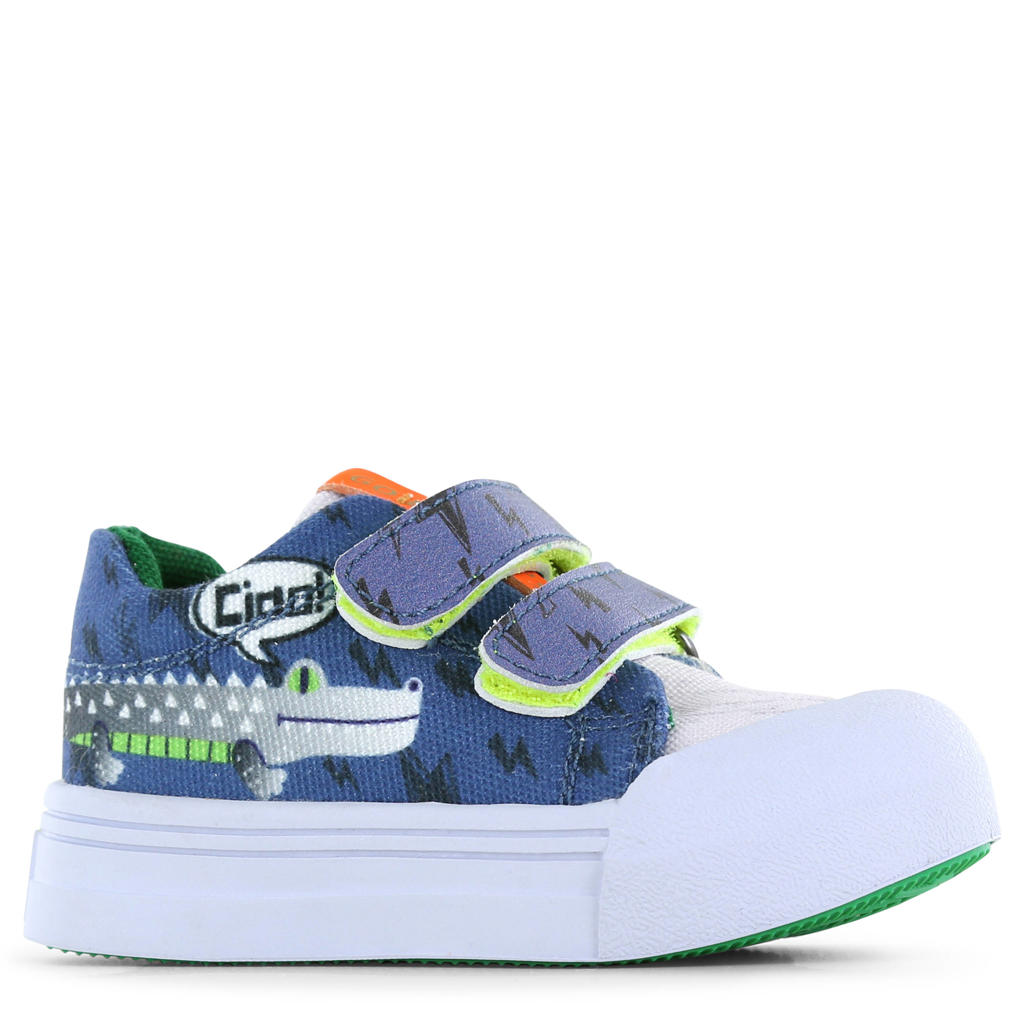 Blauwe jongens Go Banana's sneakers van textiel met klittenband