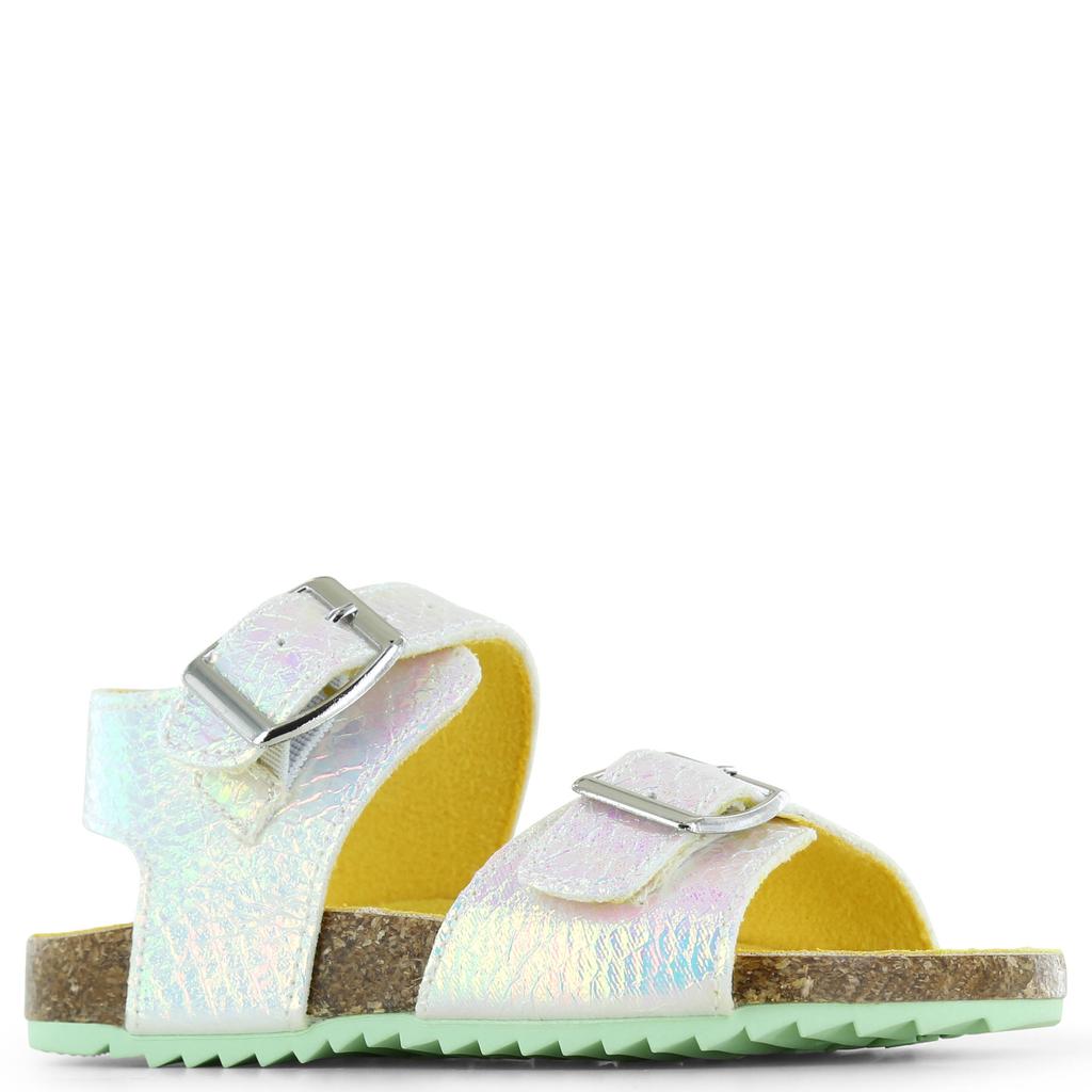 Zilverkleurige meisjes Go Banana's sandalen van imitatieleer met gesp