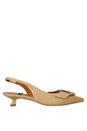 leren slingback pumps geel