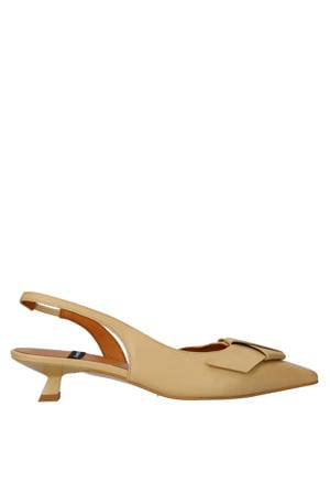leren slingback pumps geel