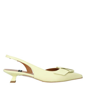 leren slingback pumps lichtgeel