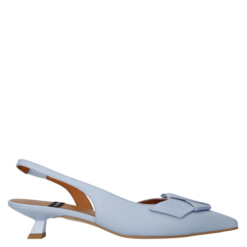 Lichtblauwe dames Angel Alarcon Leren slingback pumps van leer