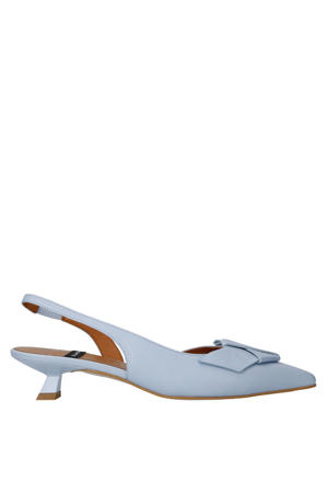 Leren slingback pumps lichtblauw