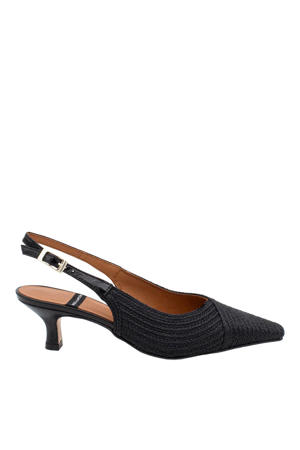 Cordela rieten pumps met gevlochten zwart