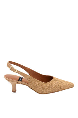 Cordela rieten pumps met gevlochten naturel