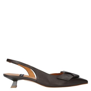 leren slingback pumps donkerbruin