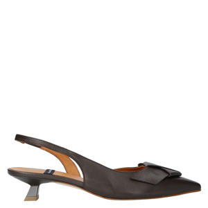 leren slingback pumps donkerbruin