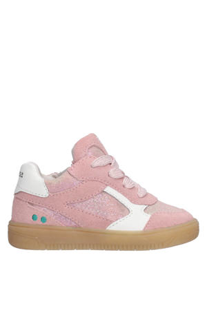 leren sneakers roze