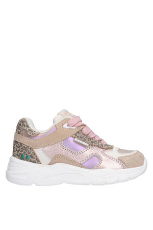 leren sneakers beige/multi
